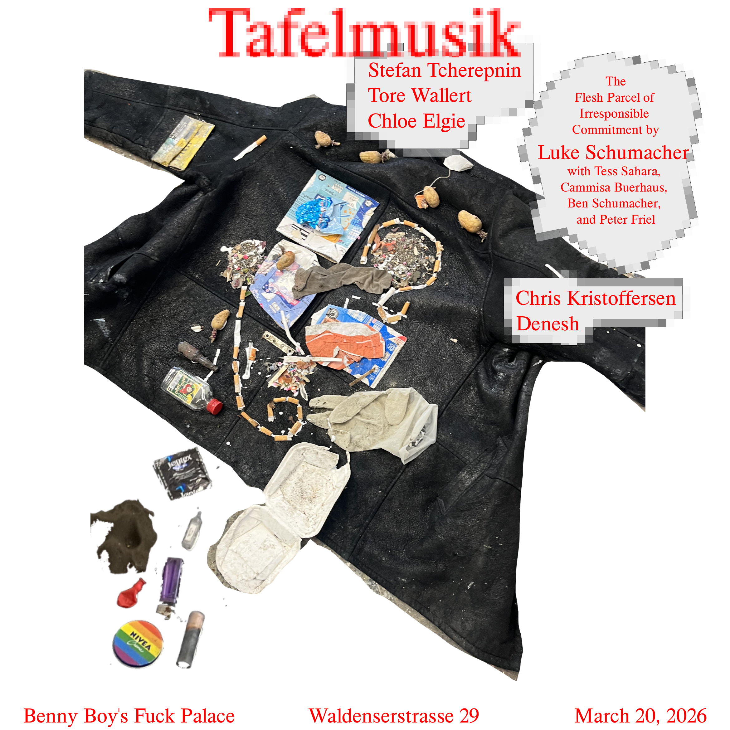 Tafelmusik with Stefan Tcherepnin and the Flesh Parcel of Irresponsible Commitment | Benny Boys Fuck Palace